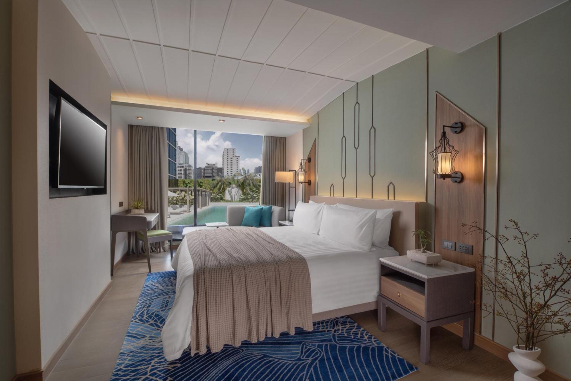 Suite met 1 Slaapkamer en Uitzicht op het Zwembad